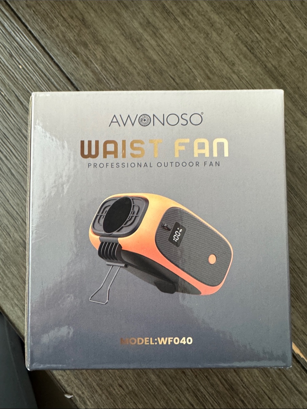 Orange Waist Fan - Portable Outdoor Cooling (Model WF040)